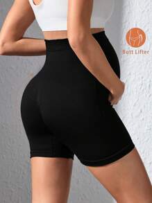SHEIN Shorts de yoga sin costuras para maternidad para deportes