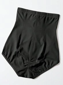 Panty moldeador de gancho y ojo para mujer en color sólido