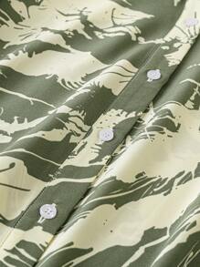 SHEIN LUNE 大尺碼女裝隨機印花翻領裙 - 彩色 - 查看 5