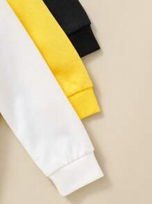 SHEIN 3入組嬰兒男女通用可愛多功能卡通圖案圓領長袖運動衫套裝 - 彩色 - 查看 11