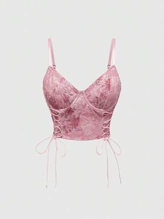 Kawaii Romántico sujetador con aros de encaje con flores para mujeres sexys