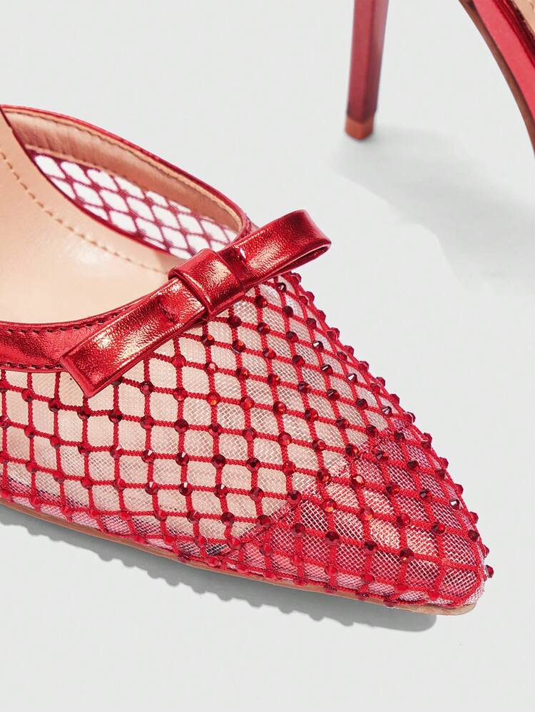 CUCCOO SZL Pointed Toe Stiletto Mesh Fashionable French Sexy Pumps For Women'sexy Party Baddie Chic Gorgeous Style Halloween