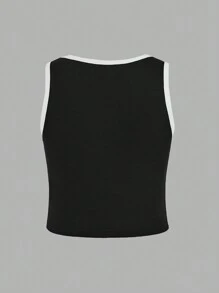 3pcs/Set Tween Girl Knitted Color Block Round Neck Sleeveless Tank Top For Spring And Summer Leisure Sports - Multicolor - View 6