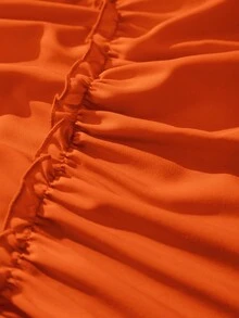 Slaydiva Vestido de verano estilo camisa de talla grande color amarillo - Naranja - Ver 7