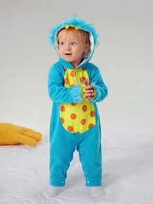 SHEIN Boys' Infant/Toddler Cute & Fun Warm Plush Fabric Monster Costume, Perfect For Parties