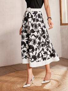 MOTF Classy VÁY LINE A LINE IN HOA VÒI ĐÀN HỒI - Nhiều màu - Xem 7