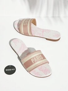 SHUZIA 寬鬆版型、拖鞋式、刺繡設計、易脫穿、具有代表性、永恆、巴黎風格、粉色