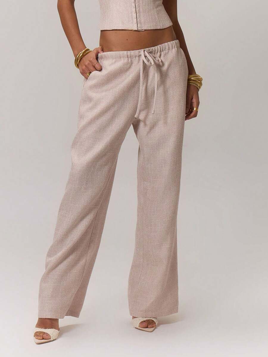 MUSERA Women's Drawstring Casual Pants Airport Summer - Pink - View 1