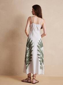 Aveloria Rosie High-End Print Beach Vacation Style Dress With Bowknot Shoulder Straps