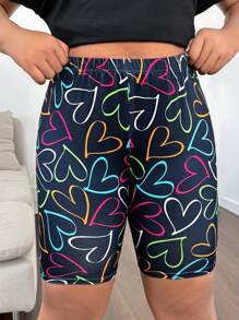 SHEIN Tween Girls Extended Size Knitted  Casual Shorts, Spring/Summer - Black - View 5