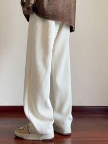 Men's Simple Corduroy Straight-Leg Pants, Fall - Beige - View 2