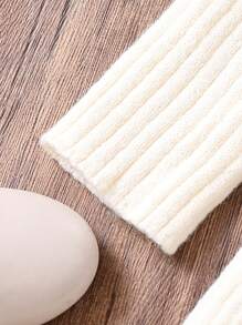 Tween Girls  Button Detail Ribbed Knit Tied Backless Dress - Beige - View 6