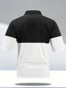 Manfinity Sport Corelite Boyfriend Style Men's Summer Casual Color Block Sport Polo Shirt