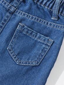SHEIN Y2K スタイル クールなライトブルーのヴィンテージ加工フレイドリップデニムベスト&アシンメトリーなエラスティックウエストフレイドヘムデニムスカートセット　若い女性向け - ダークウォッシュ - チェックする 6