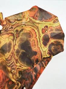 Opulessa Knitted Mesh See-Through Halterneck Backless Slit Thigh Women's Sexy Dress, Ideal For Vacation,Bachelorette Dress, Fall Women Clothes - Multicolor - View 8