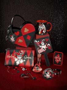 Harley Quinn X SHEIN Women's Heart Shaped Shoulder Bag With Playing Card & Cartoon Character Print,Lover, Day , Valentine's Day - Multicolor - View 12