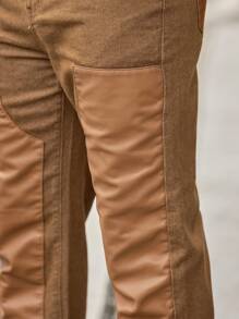 Manfinity Homme Men Slant Pocket Straight Leg Jeans - Khaki - View 3