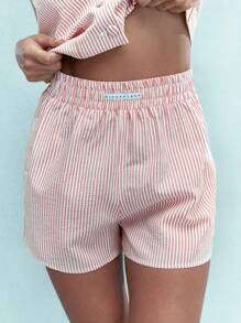 MISSGUIDED 纹理罗纹纽扣背心上衣和短裤搭配发带 - 粉色 - 查看 3