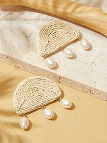 SHEIN VCAY Fashionable Vacation Style Handmade Rope Earring Dangle Earrings