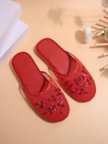 2025 Autumn Women's Spring And Summer Breathable, Comfortable, Soft And High-Heeled Hiking Outdoor Vacation Mountaineering Lightweight Casual Sports Shoes Flat Shoes,Mule - Red - View 6