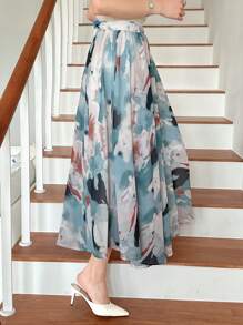 DAZY 女士印花百褶裙 秋季半身裙 花卉图案 - 彩色 - 查看 7