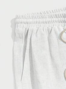 Manfinity BRENVOR 鬆身男款束口腰短褲 - 白色 - 查看 4