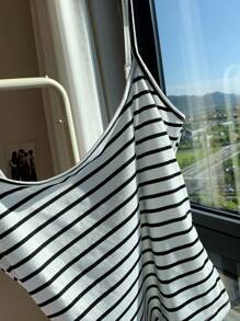 Comfortcana Bộ 3 áo ba lỗ kẻ sọc thường ngày cho nữ, đa năng, gợi cảm, áo không tay bó sát, thích hợp cho mùa hè, ngày lễ, phong cách trường học, lễ hội âm nhạc - Nhiều màu - Xem 8