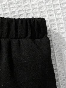 Conjunto de 3 piezas de shorts deportivos tejidos con estampados para chica joven para primavera y verano - Multicolor - Ver 3