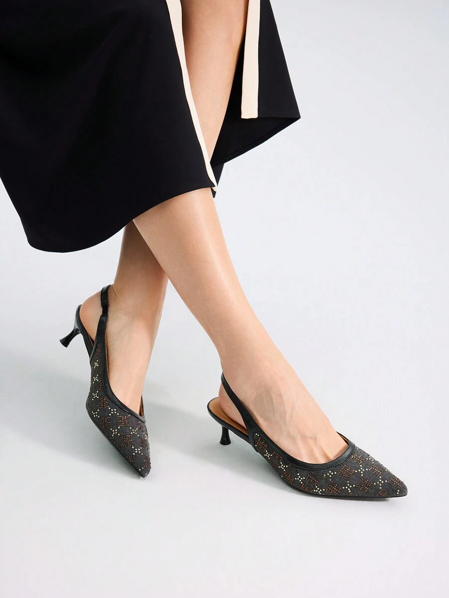 MOTF PREMIUM PANTOFI VERSATILI CU TOC ÎNALT CU STRASURI PENTRU FEMEI