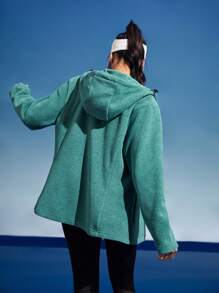 In My Nature 拉鍊帽衫保暖外套 - 綠色 - 查看 7