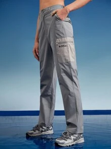 In My Nature Flap Pocket Side Cargo Pants - Grey - View 10