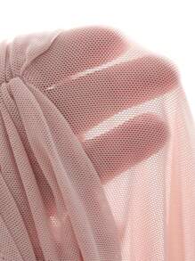 DAZY 1 件女式 V 领抽绳长袖上衣，情人节粉色，秋季女装 - 粉色 - 查看 8