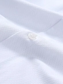 Manfinity Mode Men Solid Button Up Long Sleeve Collar Shirt, For Old Money Men, Work, Husband, Daddy