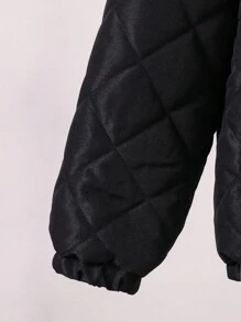 Tween Boys Half Button Hooded Quilted Coat