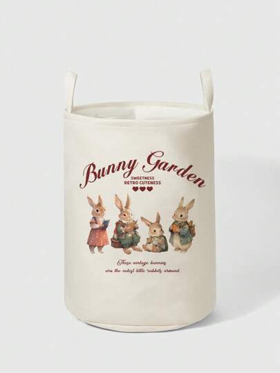 Kawaii علبة تخزين مطوية بقدرة كبيرة و بتصميم رأس أرنب كرتوني