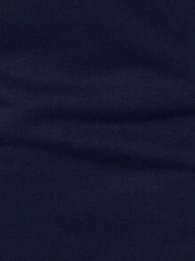 Manfinity Homme Áo thun nam ngắn tay thường ngày mùa hè có in chữ - Màu xanh hải quân - Xem 5