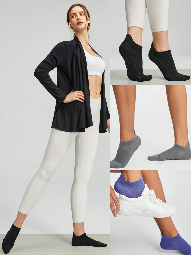 3 pares de calcetines "Walk A Mile", suaves, ventilados, de malla con agarre para entrenamiento de estudio diario