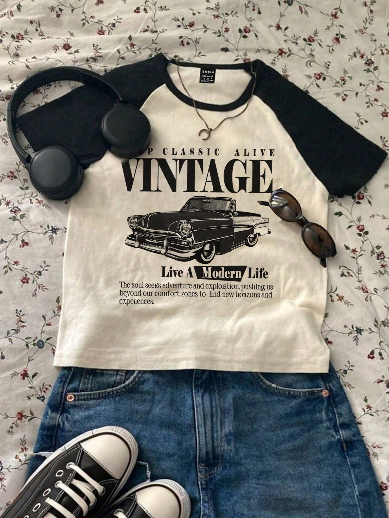 Racing pattern crop top
