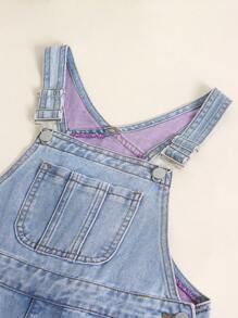 Tween Girl Cute & Elegant Medium-Wash Denim Overalls
