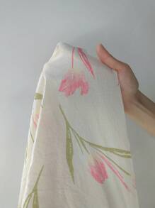 Floral Print Flare Sleeve Ruffle Hem Top & Pants PJ Set / Pajama Set, Fall Clothes - Pink - View 3