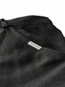 Manfinity VCAY Designer Men's Casual Cargo Shorts With Double-Layer Waist And Drawstrings - Black and White - View 10