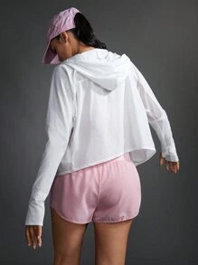 SHEIN Sport Gameset Sportjacke mit fester Kapuze und langen Ärmeln