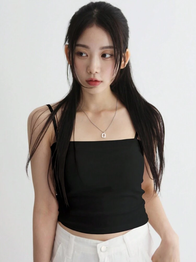 Women's Summer Solid Crop Cami Top