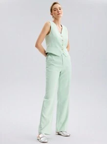 MOTF PREMIUM AND FASHIONABLE WOMEN METAL-LIKE FABRIC SQUARE-TOED FLAT SHOES