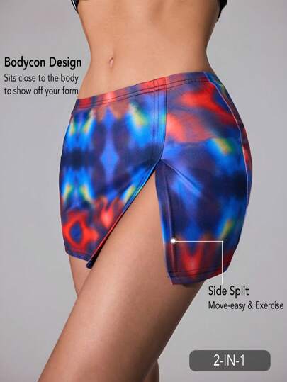Easithlete Falda corta con estampado digital abstracto, falda deportiva, shorts modeladores, falda de tenis, conjunto de mujer tenista, faldas estilo Y2K, shorts de tenis elásticos, shorts de ajuste flojo, adecuado para uso diario casual y fitness, electrónica, festivales