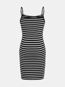 SHEIN Tween Girl 基本款休闲罗纹、豹纹和条纹图案印花多件套背心裙 - 彩色 - 查看 9