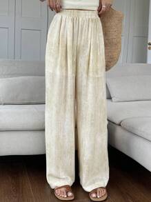DAZY Solid Wide Leg Pants For Daily - Apricot - View 6