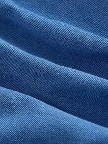 SHEIN MOD 女士加大码蓝色牛仔泡泡袖连衣裙、生日女士服装、返校节连衣裙、秋季女士连衣裙、文艺复兴时期连衣裙、复古连衣裙、秋季女士服装、公主女士连衣裙、及膝连衣裙、墨西哥连衣裙、鸡尾酒会短裙、泡泡袖连衣裙 - 淺色水洗藍 - 查看 3