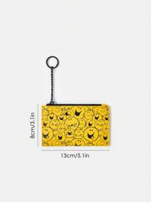 Mr Men Little Miss X SHEIN Cartoon Pattern Zippered Card Holder