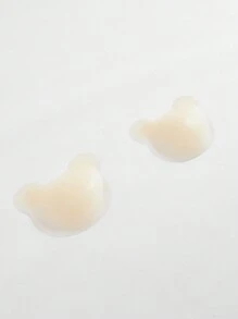 ROMWE Kawaii Miếng đệm ngực gấu bông thoáng khí và chống trượt, gói 2 chiếc - Màu be - Xem 5